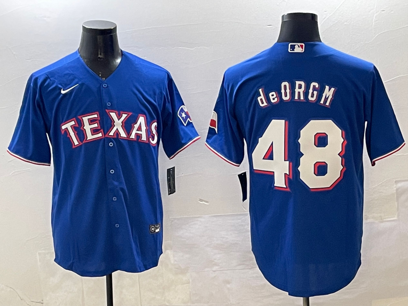 Men's Texas Rangers Jacob deGrom #48 Royal Limited Jersey